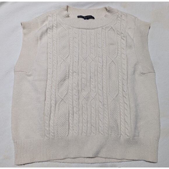 Cyrus Womens Knit Sweater Vest Size Medium Cream Light Academia layering piece - Picture 1 of 6